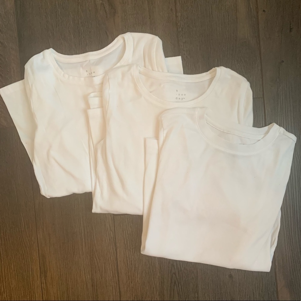 Set of Three: White Long Sleeve Tops